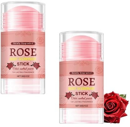 Natural Deodorant Stick for Women - Rose Scent, Gentle Odor Control for Underarms & Body, Travel-Friendly, Sensitive Skin Safe, Plant-Based Care (2)