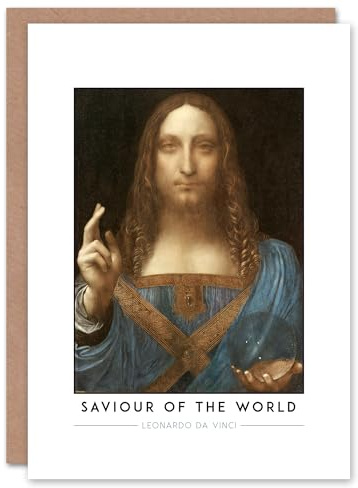 Artery8 Leonardo Da Vinci Saviour Of The World Salvator Mundi Greeting Card – Renaissance Religious Art Card