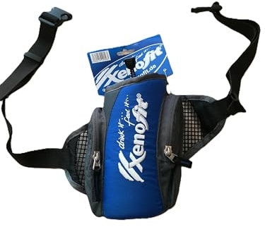 Xenofit Trinkgürtel/Sportgürtel/Gürtel für Trinkflasche - ohne Flasche - von Deuter mit Netzeinsatz, Zwei kleinen Reißverschlußtaschen und Einer große Tasche für das Trinkgefäß
