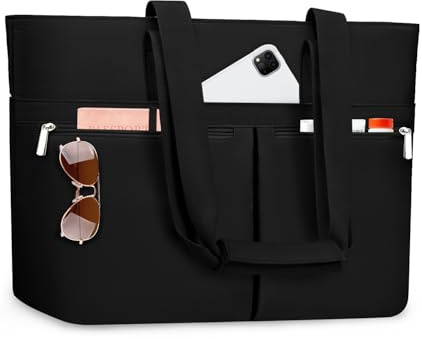 ENONEO Strandtasche Damen mit Reissverschluss, Strandtasche Familie XXL Groß Shopper Tasche Beach Tote Bag Reisetasche Wasserdicht Badetasche mit Nassfach für Einkaufen Fitness Reisen (Reines Schwarz)