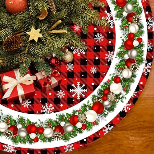 Weihnachtsbaum Decke Rock, 120cm/ 47zoll Weihnachtsbaumdecke Rund Tannenbaum Unterlage Rund Christbaumdecke Christbaumständer Teppich Baumdecke für Weihnachtsdeko Urlaub Party Deko (Glocke)