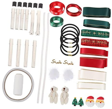 Hemobllo Weihnachtsbänder für Nähen und Basteln Langes Band zum Schmücken von Haarreifen und Haarspangen Einfach zu Handhaben für Diverse Dekorationen