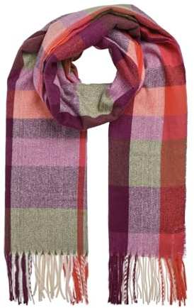 Weird Fish Badida Brushed Check Scarf Beet Size ONE