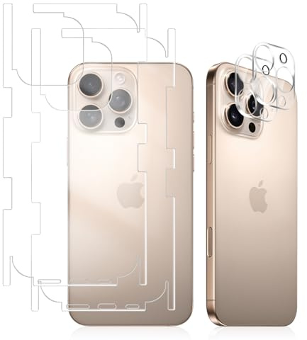 KeHowy Rückseite Schutzfolie für iPhone 16 Pro Max, [2+2 Stück] TPU Hinten Schutzfolie + Kameraschutz für Panzerglas, Schützende Grenze, Anti-Kratzer Vollabdeckung Zurück Folie für iPhone 16 Pro Max