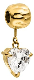 Purelei LEI White Heart Charm (Gold) – Wasserfester Charm Anhänger aus Edelstahl (14K vergoldet) für das LEI Armband – Kombinierbarer Schmuck für deinen individuellen Look