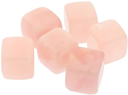 Balacoo 6 Pièces Pierres à Whisky Pierres à Whisky Élégantes en Quartz Rose Réutilisables, Cubes Décoratifs Pratiques 1,5-2cm pour Restaurant et Hôtel