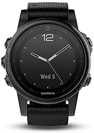 Garmin, Fenix 5S Bluetooth Black Sport Watch – Sport reloj (Black, Polymer, Stainless Steel, Water resistant, silicona, 10 ATM), Unisex adulto, Negro, 42
