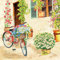 20 Servietten Cottage Blumenfahrrad/Blumen/Frühling/Sommer 33x33cm