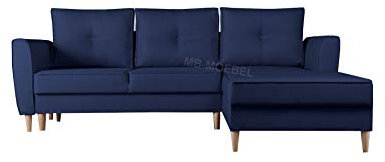 mb-moebel Ecksofa mit Schlaffunktion Eckcouch mit zwei Bettkasten Sofa Couch Wohnlandschaft L-Form Polsterecke THEO (Malmo 79, Ecksofa Rechts)