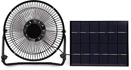 Yosoo Cafopgrill - Ventiladores solares de 5.2 W, USB, ventilación de refrigeración para coche, para exteriores, hogar, oficina, viajes, barco, pesca, camping