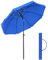 SONGMICS Sombrilla de 200 cm, UPF 50+, Inclinación Bidireccional de 30°, Altura Ajustable, con Bolsa de Transporte, para Balcón Jardín Terraza Playa, sin Base, Azul GPU65BUV1