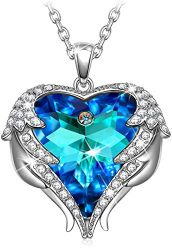 Kate Lynn Halskette Geschenke für Frauen, Muttertagsgeschenk für Damen, Schutzengel Herz Kette für Damen Anhänger, Kristalle aus Österreich, Jubiläum Geburtstag Schmuck Geschenke für Freundin/Mama