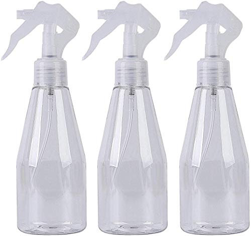 Ulalaza 3 PCS 200 ML / 7 oz Clear Spray Bouteille Fine Mist Trigger Pulvérisateur Buse À Pression en Plastique Arrosage Squirt Bouteille pour Nettoyage Cheveux Beauté Jardin Traitements
