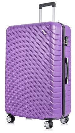 FLYMAX 29 Large Suitcase 4 Wheel Lightweight Luggage Hard Shell Travel Case Hold Check in Fits 23kg - 27kg + 3 Digit Lock Suitcase Large + Telescopic Handle 100 Litre Capacity