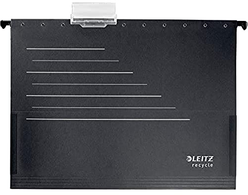 Leitz Alpha Hängetasche, A4 Format, Umweltfreundlich, Recycle-Serie, Schwarz/Grau, 19220095