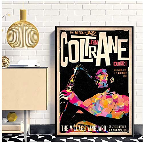 John Coltrane Retro-Stil Musik Star Poster Malerei Kunst Poster Druck Wandkunst Leinwand Poster Bilder Schlafzimmer Home Decor Geschenk-50x70cm No Frame