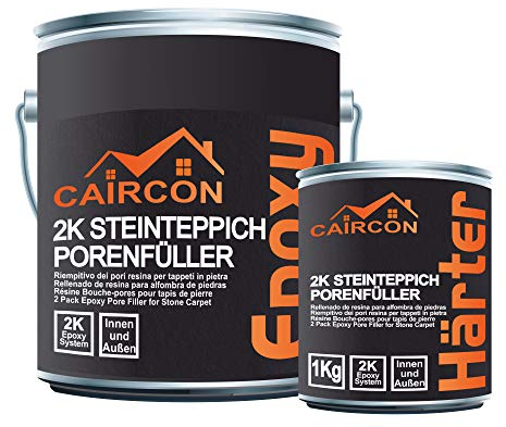 2K Steinteppich Porenfüller Versiegelung Epoxidharz Porenverschluss Farblos - 3 kg