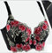 Thick Padded Add 2 Cups Bra Women Push-up Brassiere Deep V Lace Underwire Bras D (34A,Black)