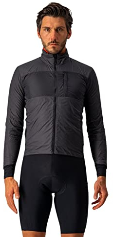 CASTELLI Herren Unlimited Puffy Jacket Jacke, Dunkelgrau/Schwarz/Brillantorange, L