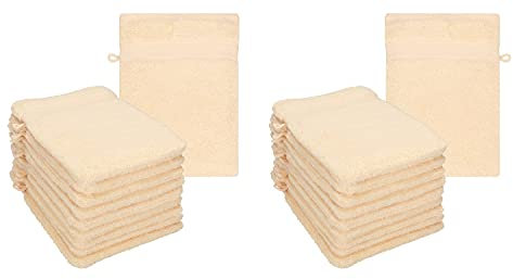 Betz Lot de 20 Gants de Toilette Premium Taille 16x21 cm 100% Coton Couleur Beige
