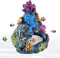 HIMBIU Aquarium Korallen Dekoration, Künstliche Riff Bunte Harz Korallenhöhle Dekor Für Marine Aquarium Fische Verstecken Unterwasser Ornament