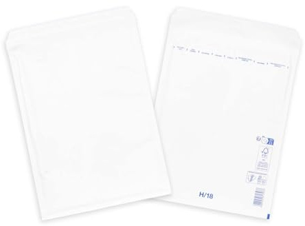 smiley pack Luftpolstertaschen H8 Weiß 290 x 370 mm 600 Stück | Gepolsterte Versandtaschen mit Selbstklebeverschluss – passend für B4