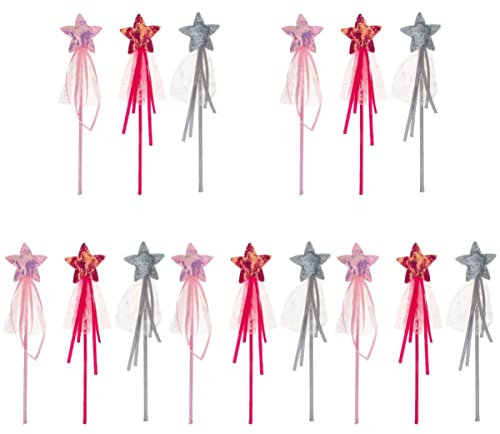 INOOMP 15 STK Zauberstab Kinderspielzeug für Mädchen Gastgeschenke Feenhaftes Spielzeug Feenstab für Mädchen Glitzer-Fee-Stick Mädchen Fee Stock Halloween Requisiten Partybedarf Plastik
