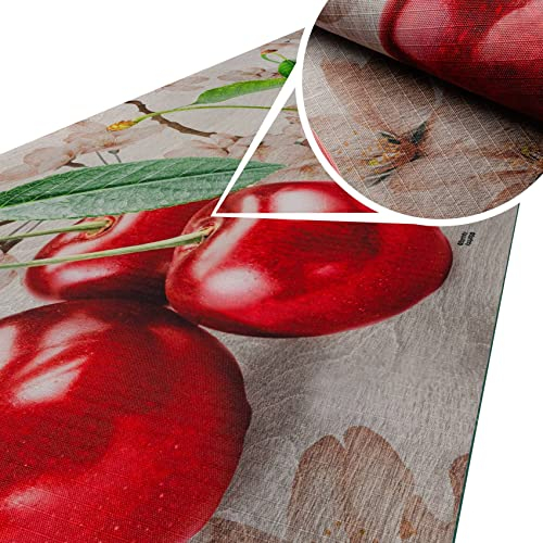 ANRO Küchenteppich Küchenläufer Teppich Läufer Küche waschbar rutschfest Kirschen Abwaschbar 200 x 52cm