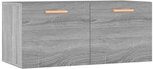 vidaXL Wandschrank TV Schrank Hängeschrank Fernsehschrank Lowboard Fernsehtisch HiFi TV Möbel Wohnzimmer Grau Sonoma 80x35x36,5cm Holzwerkstoff