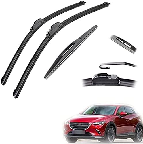 Scheibenwischer für Mazda CX-3 CX3 2015 2016 2017 2018 2019 2020 Front Heckscheibenwischerblätter Bürstenschneider Zubehör J Hook 22+18+10