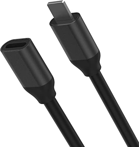 DingZan Lightning Verlängerungskabel Adapter zur Übertragung von Video und Audiodaten und zum Aufladen, 6,6FT Männliches aus Schwarzem Aluminium und PVC