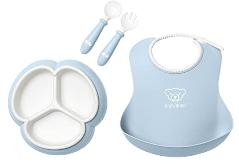 BabyBjörn Kindergeschirr-Set, 4-teilig, Blassblau