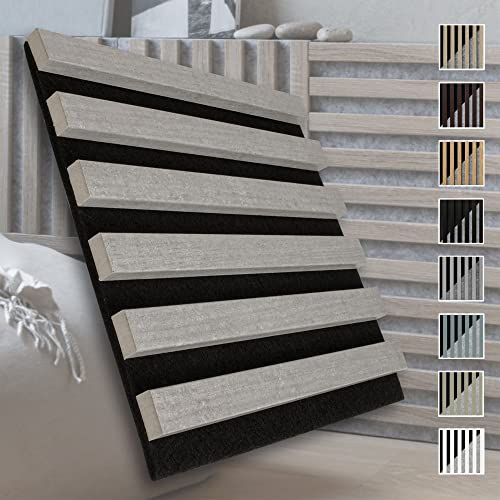 MARBET DESIGN Akustikpaneele Akustikquadrate 30x30cm Wandverkleidung Holz - (1 Paneel, schwarz - Beton) Holzpaneele modern Holzwand schwarze Platte