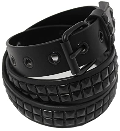 The Rock Shop Nietengürtel - Pyramids Black 2-reihig (115cm)