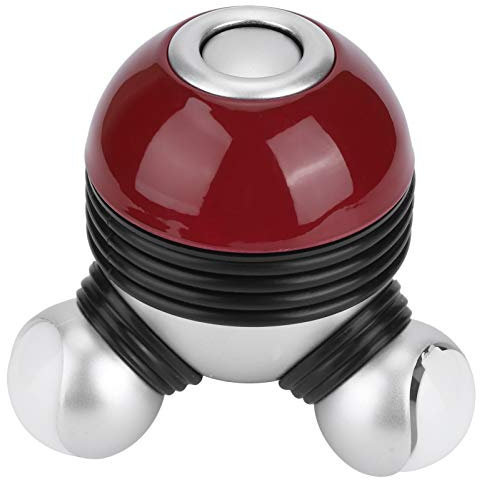 Mini Electric Handheld Massager, Cordless Mini Massager Portable Body Massager Hand-held Electric Body Vibrating Massager for Head Neck Legs Pain Release (Red)