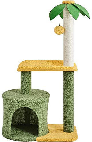 costoffs 94cm Cat Tree, Small Cat Tower Coconut Tree Palm Tree Cat Scratching Post Cat Condo for Indoor Cat Kittens