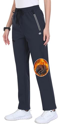 Mujer Trekking Pantalones de Nieve Impermeables Softshell Pantalones Invierno Calentar Escalada Senderismo Esquiar Aire Libre Gris Oscuro M