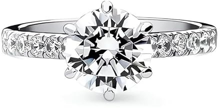 Molioaki Verlobungsring Damen Eheringe damen mit 2 Karat Rundschliff 5A Cubic Zirconia Ringe Engagement Promise Ring für Frauen Paar Ring Schmuck Verlobung Hochzeit Geschenk Schmuck mit CZ