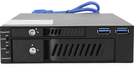 Rack Móvil para Disco Duro, Estuche Unidad óptica DualDisk Disco Duro Móvil 2.5 3.5 SATA1 2 3 HDD SSD Accesorios Caja de Extracción 2.5 3.5 Soporte USB MR6203 Sata Caja (No Incluye Disco Duro)