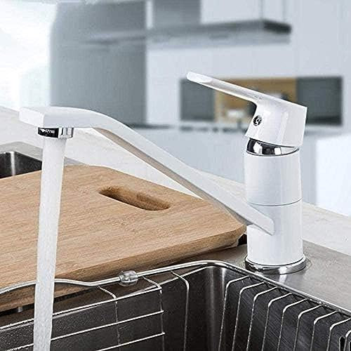 Wasserhahn Küchenarmatur Weißer Sprühlack Messing Küchenspüle Wasserhahn Mischer Wasserhähne 360 Rotation Kalt- Und Warmwasserarmaturen