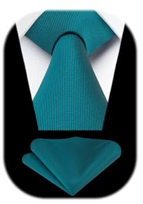 Enlision Corbata Verde Azulado para Hombre Clásico Modernas Corbata y Pañuelo Formal Boda Oficina Trabajar