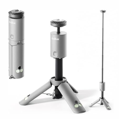 OUTASK Portable Camping Lantern Rechargeable, with 3 Modes, Type C Charging,720° Stereo Lighting, Camping Lamp & Flash Light for Adventure, Emergency, Camping, Hiking, Light Grey