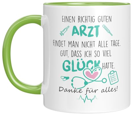 TassenTicker - Danke für Alles - Tasse mit Spruch - Dankeschön - Kaffeetasse für Arzt - Geschenkidee - Arztgeschenk - Abschiedsgeschenk (Grün)