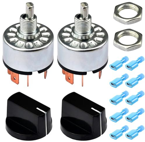 Xiatiaosann 2 Pcs Interruptor Selector Rotativo 12A 250V/16A 125V 4 Posiciones 3 Velocidades Universal Interruptor Selector de Velocidad para Ventilador, Ventilador Calentador con Conector