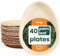 HAAGO 40 Disposable Palm Leaf Oval Plates - Eco-Friendly Like Wooden & Bamboo Serving Plates for Hot & Cold Food, Microwave & Freezer Safe Compostable, Alternative to Paper Teardrop Plate - 25cm