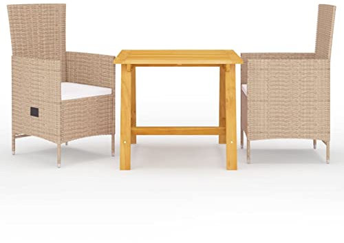 LAPOOH Trädgårdsmöbler Set 3 st Beige, Trädgårdsmöbler Set Trädgård, Utomhus Trädgårdsmöbelset, Trädgårdsmöbelset-3068707