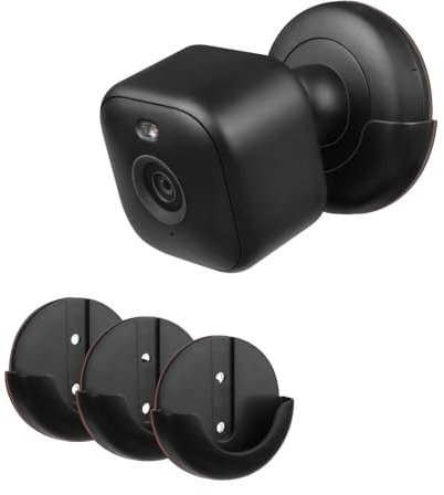 HOLACA Wall Mount Bracket Compatible with Blink Mini 2, VHB Stick-On Wall Mount for All-new Blink Mini 2, No Tools Required, Drilling, Strong VHB Adhesive Wall Mount Bracket (Black, 3 Pcs)