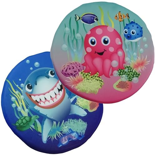 SRV Hub 2Pcs Splash Water Skimmer Flying Discs Kids, Soft Foam Frisbee, Lightweight Floating Summer Water Toys, Parent Child Interaction Beach Play Disc Toys 18cm
