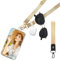 Ohromcoli Handykette Universal - Handy Kette Einstellbar, Nylon Handyband zum Umhängen Crossbody mit Hanging Hole Design,1 x Handy Umhängeband,1 x Handgelenkgurt,1 x Aufnäher (Braun + Beige)