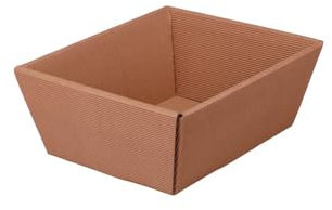 Geschenkkörbe, Präsentkörbe, Wellpappe, rechteckig, Natur, 19 x 14 x 10 cm, 25 Stück